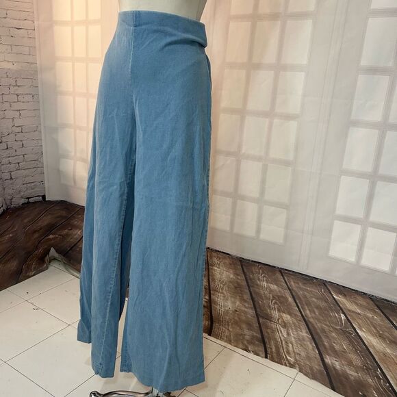 INC International Concepts light Blue Denim chambray wide leg Pants Size 10 - Picture 4 of 10